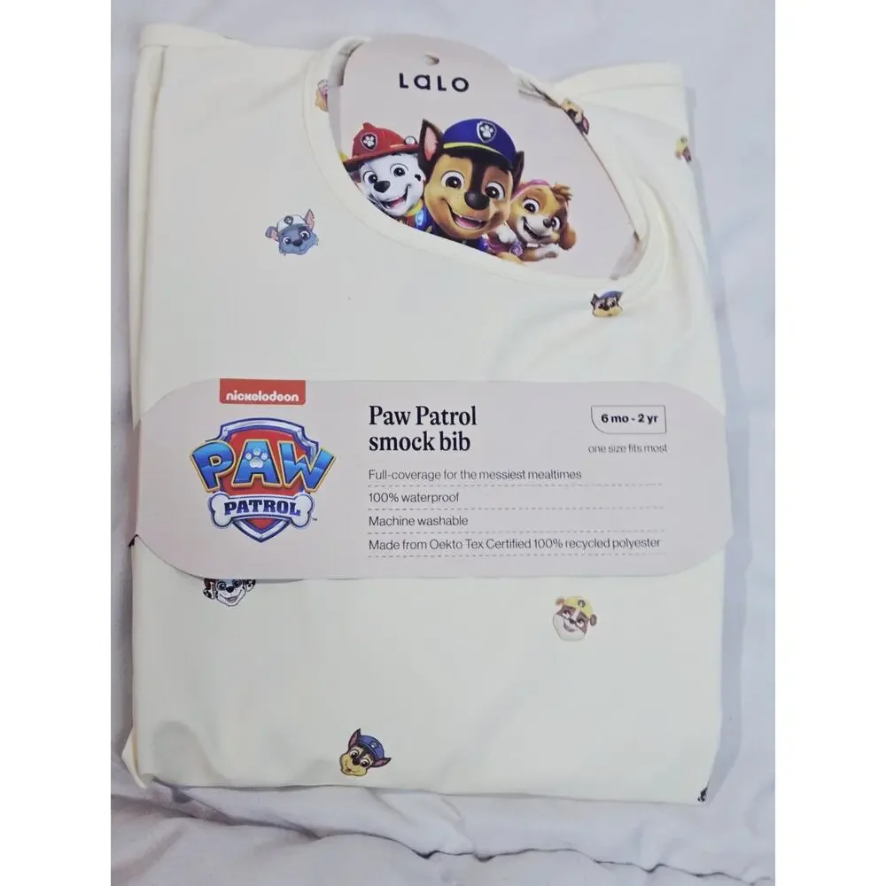 NEW Nickelodeon Lalo Paw Patrol Smock Bibs 6m-2y Waterproof/Machine Wash Dog